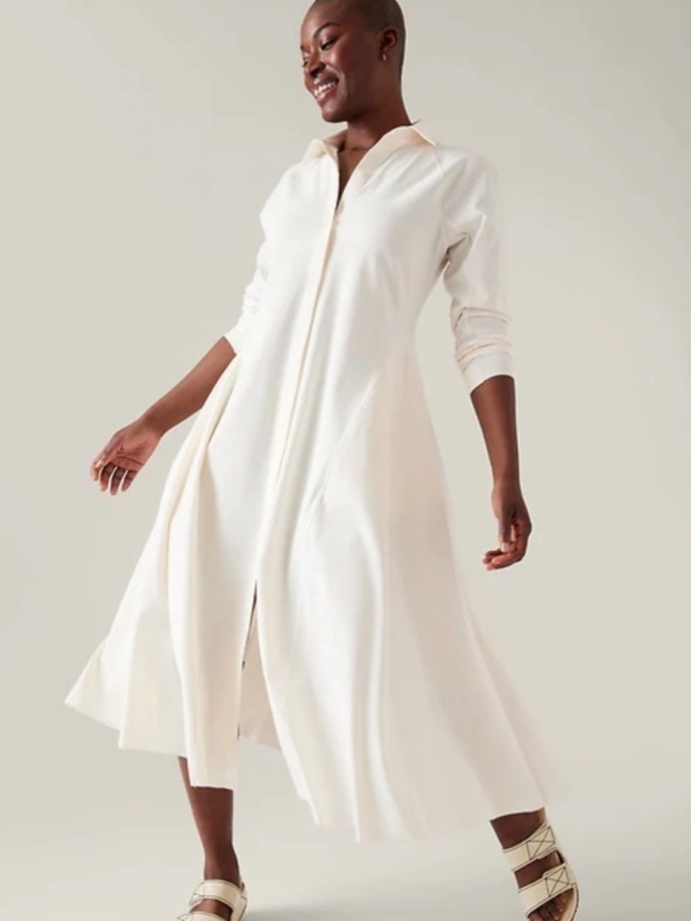 Athleta Cosmic Layer long sleeve Dress Cream
Size S NWT